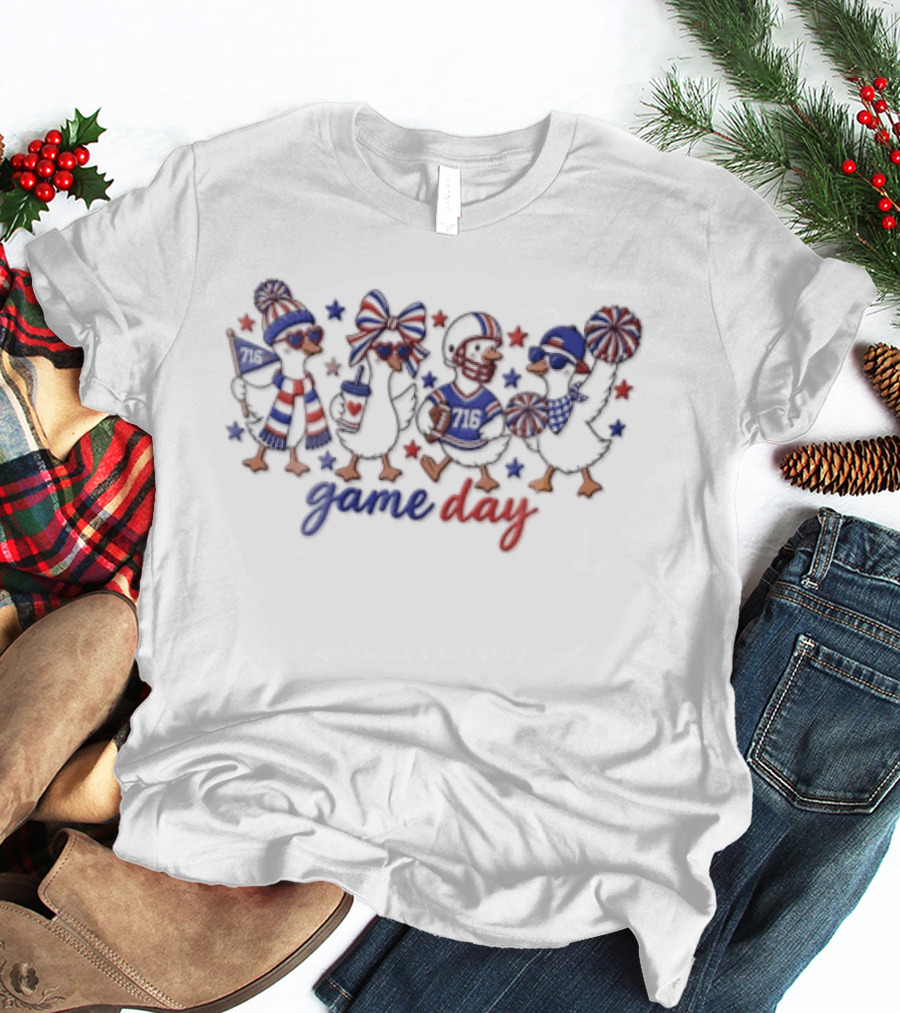 Silly Goose Buffalo Football Game Day Cheerful Team Spirit T-Shirt