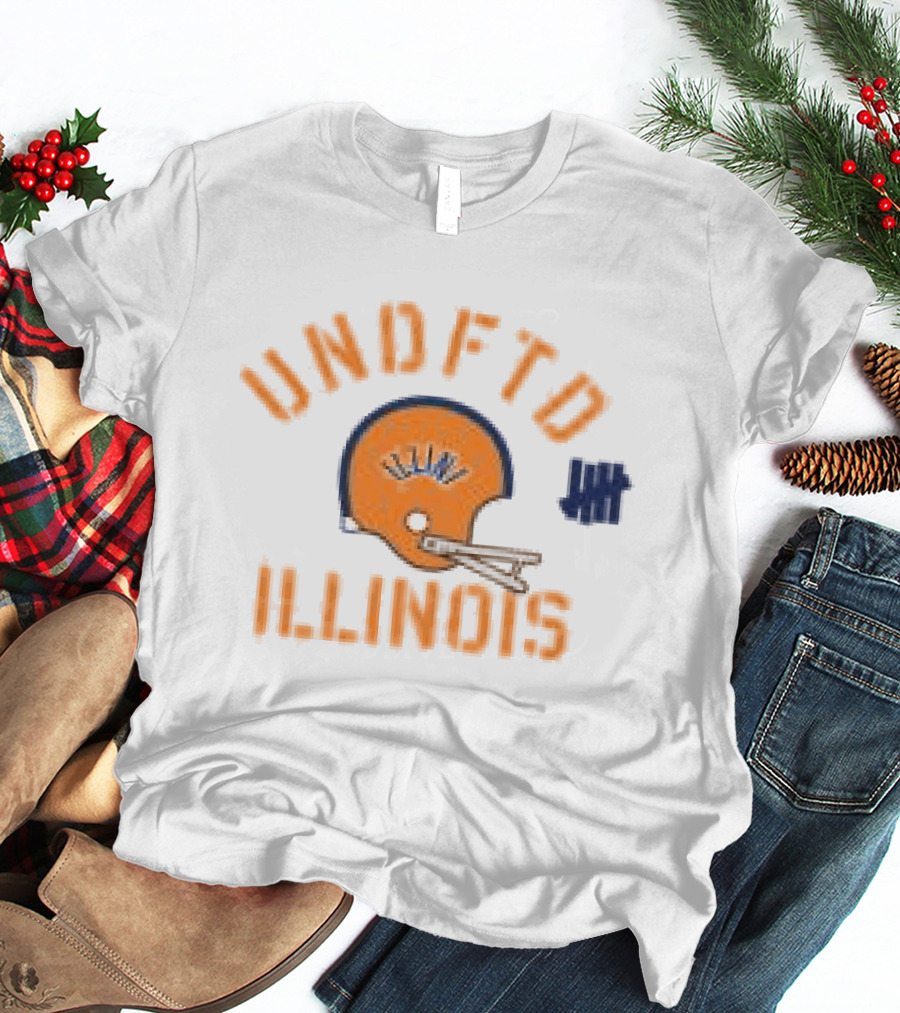 Undefeated Illinois Vintage Football Helmet And Stars T-Shirt