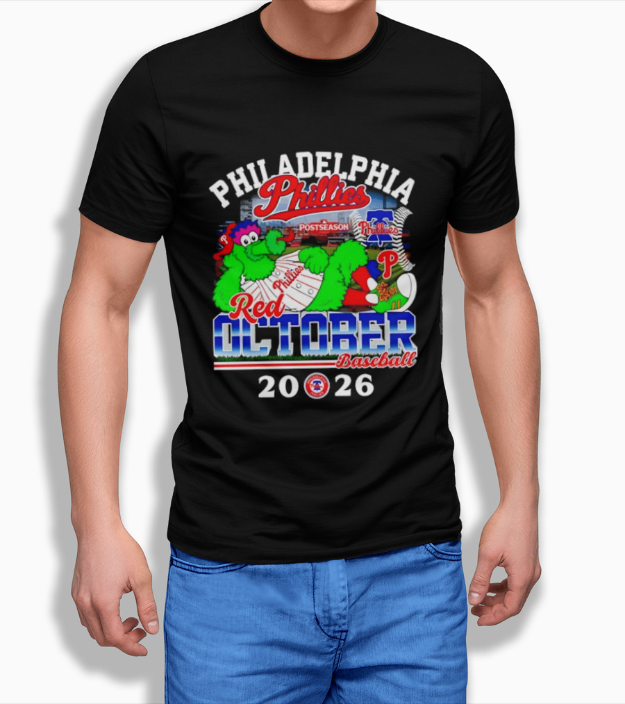 Philadelphia Phillies 2026 Red October Postseason Baseball T-Shirt
