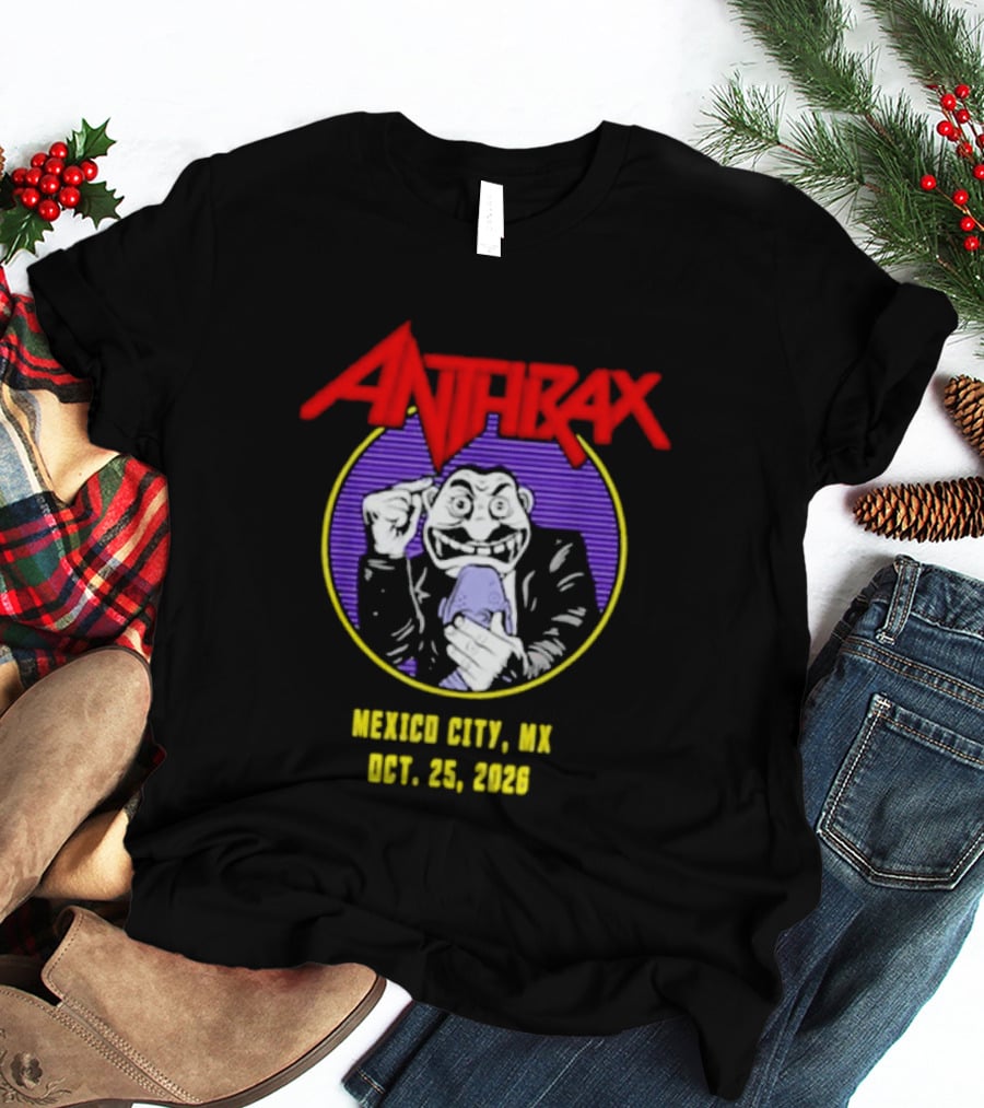 Anthrax Mexico City MX October 25 2026 World Tour Event T-Shirt