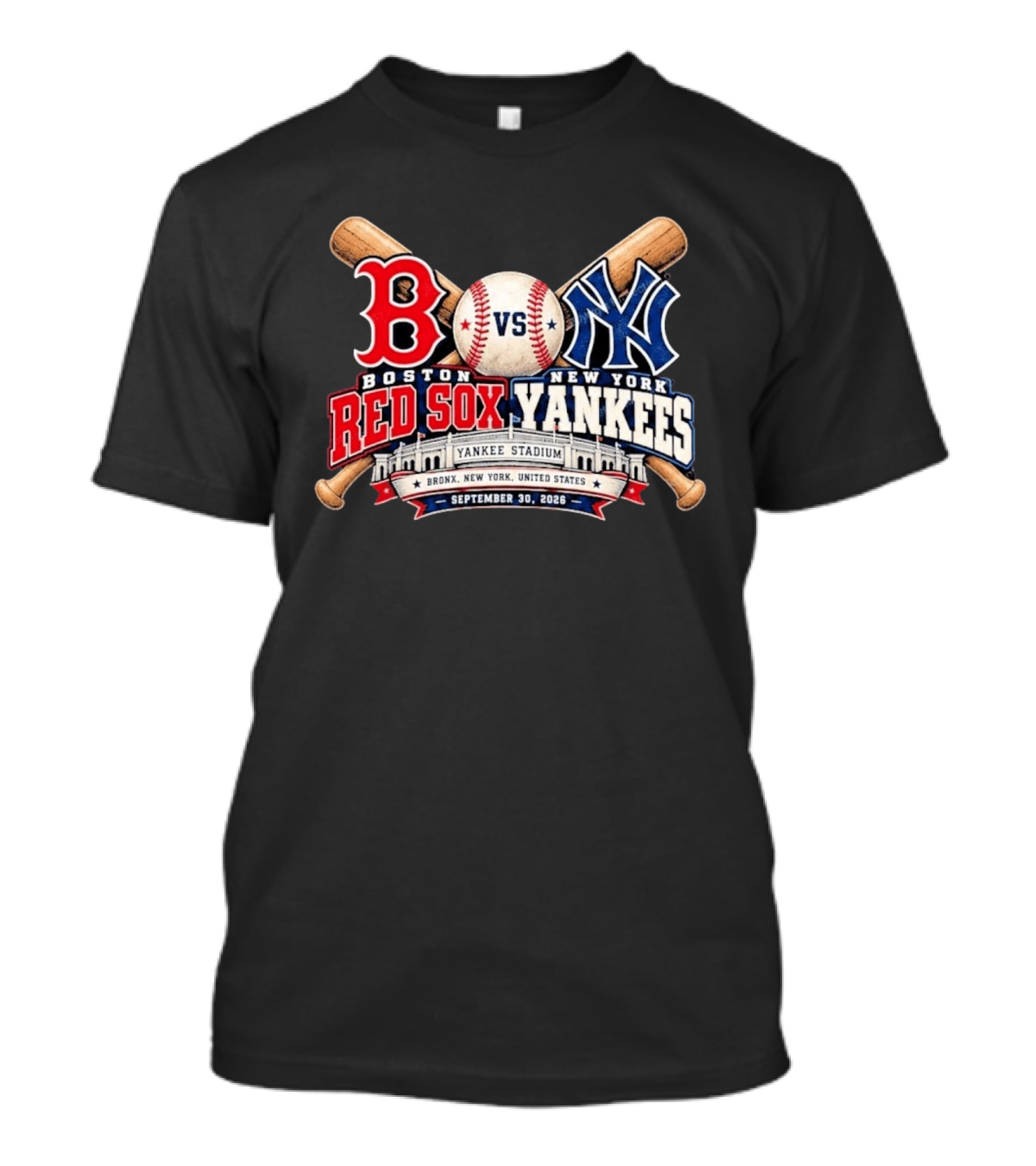 Boston Red Sox Vs New York Yankees Yankee Stadium Bronx September 30 2026 T-Shirt