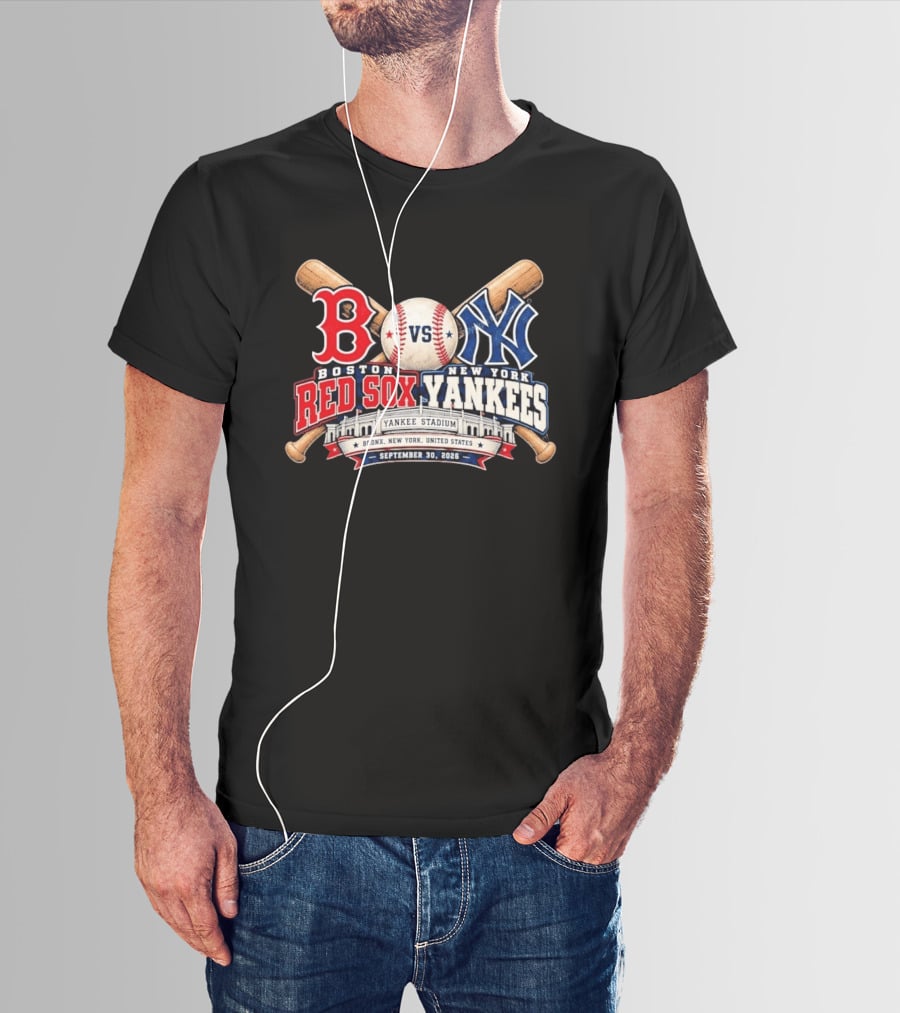 Boston Red Sox Vs New York Yankees Yankee Stadium Bronx September 30 2026 T-Shirt