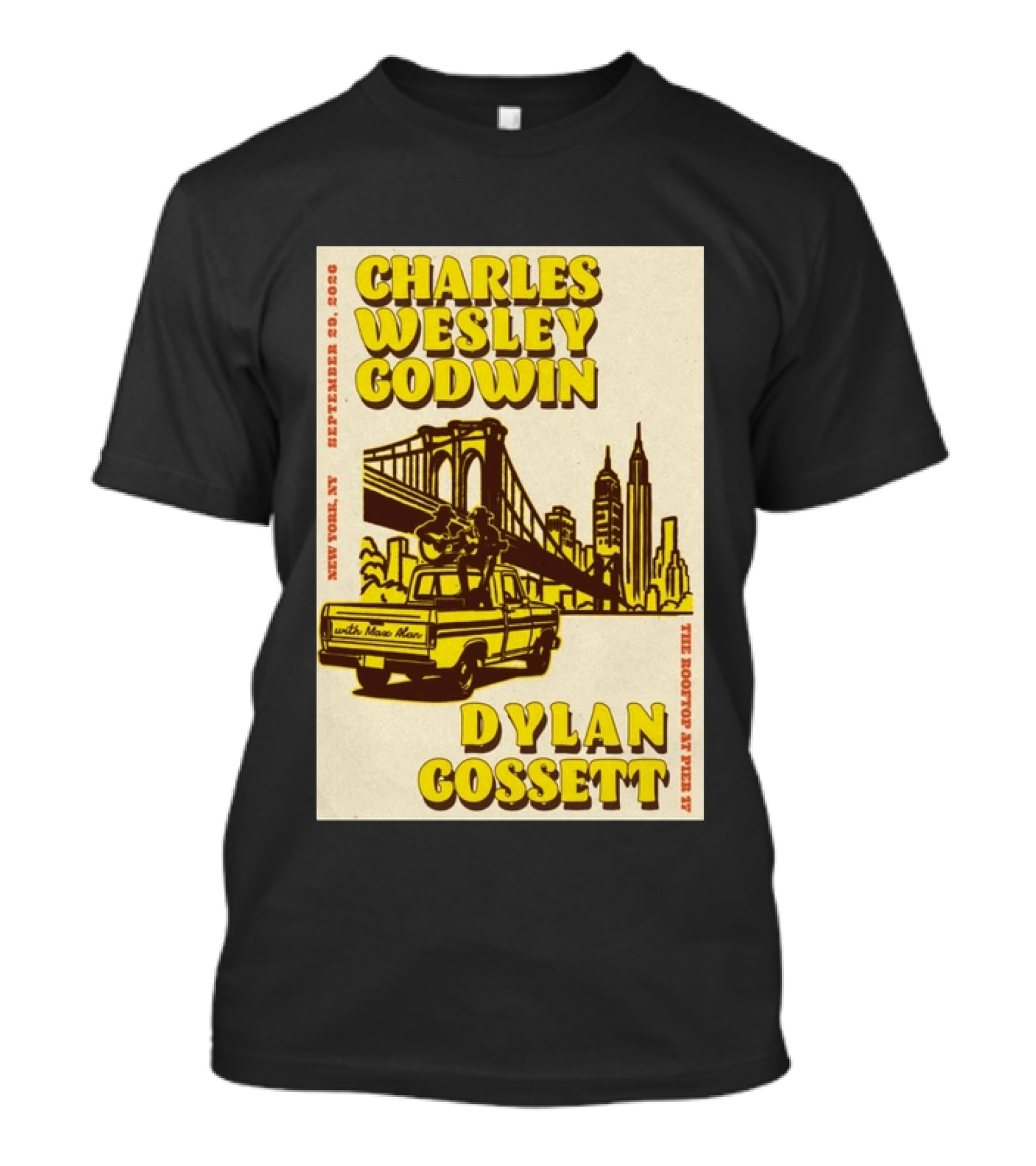 Charles Wesley Godwin Rooftop Pier 17 New York September 2026 Dylan Gossett T-Shirt