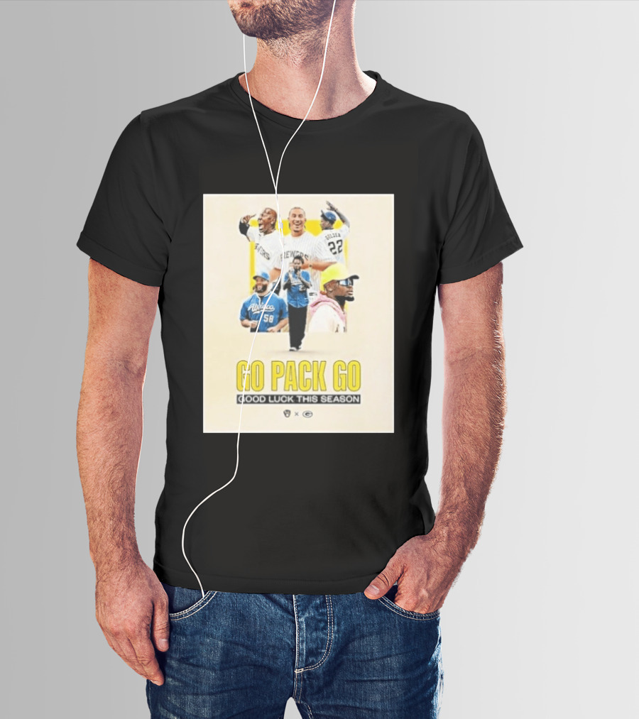 Go Pack Go Brewers Good Luck This Season Packers Sports Collaboration Vintage Vibe T-Shirt
