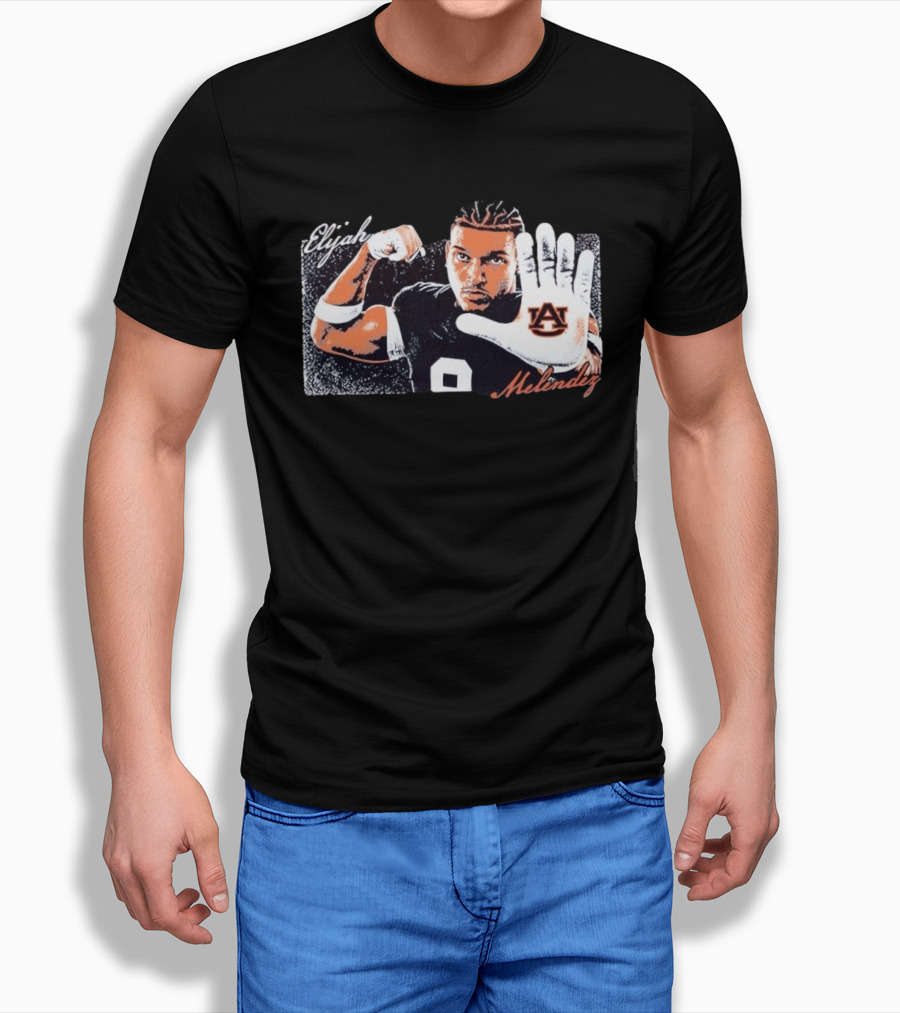 Elijah Melendez Auburn Tigers Football AU Hand Gesture T-Shirt