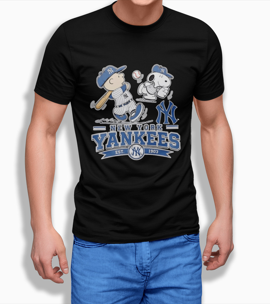 Charlie Brown Snoopy New York Yankees Est 1903 T-Shirt