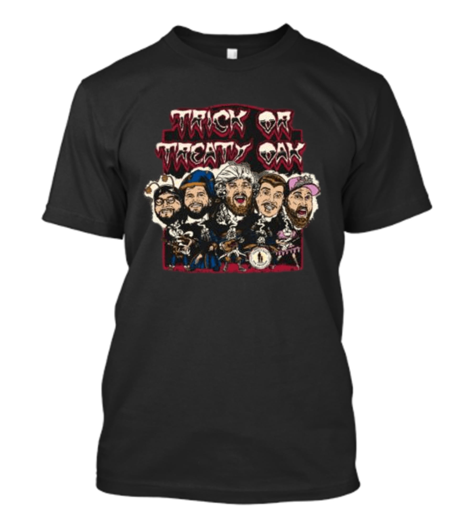 Trick Or Treaty Oak Halloween Character Band Image T-Shirt