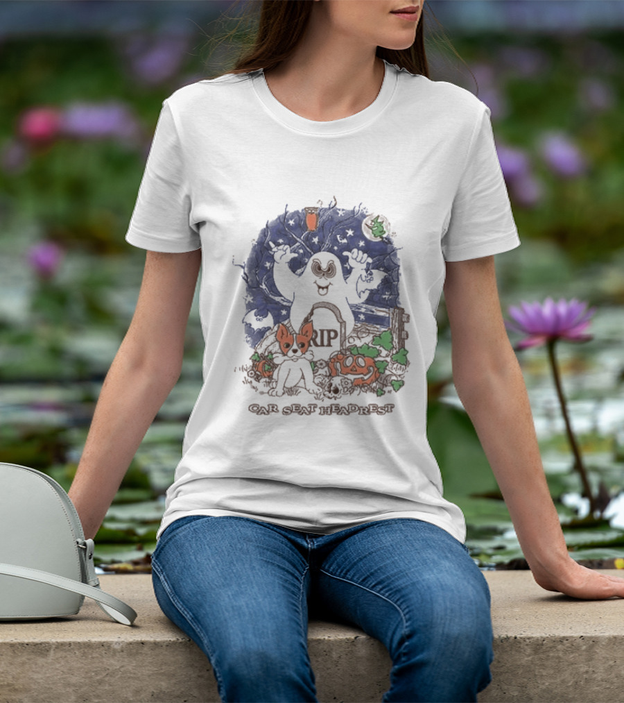 Car Seat Headrest Halloween Ghost Cat Pumpkin 2026 T-Shirt