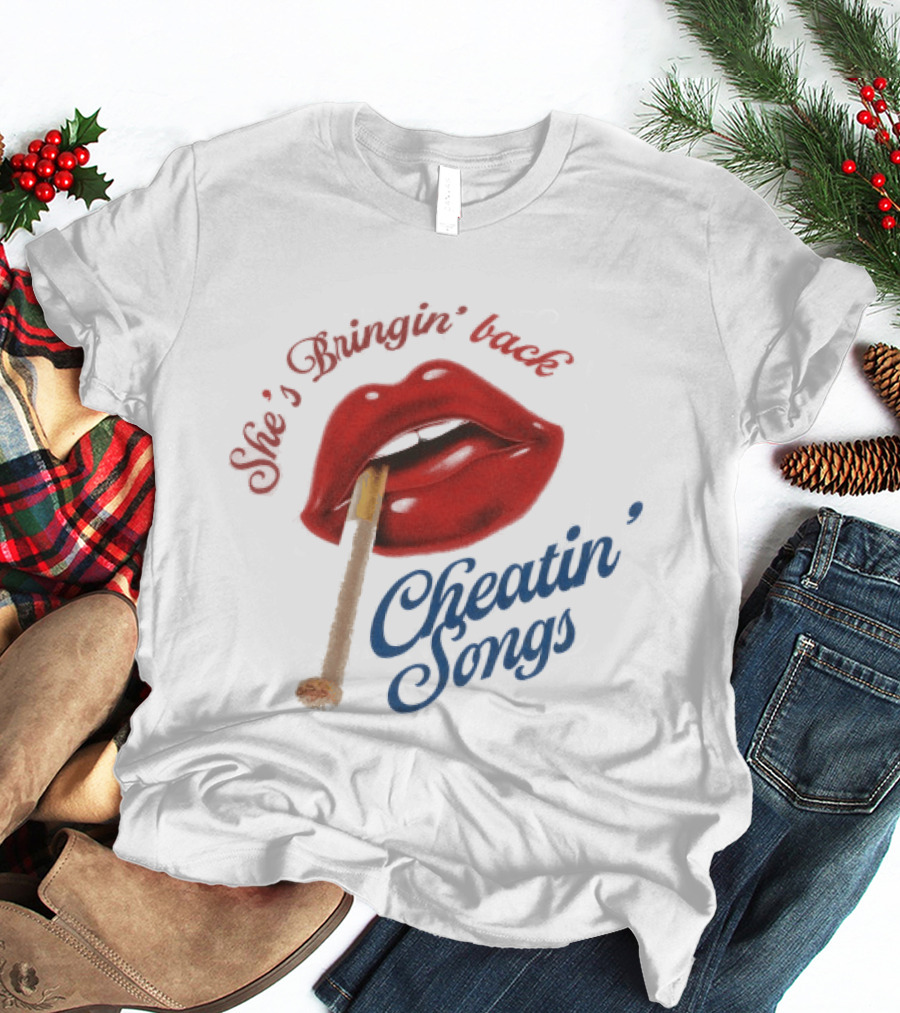 Midland She's Bringin' Back Cheatin' Songs Red Lips Matchstick T-Shirt