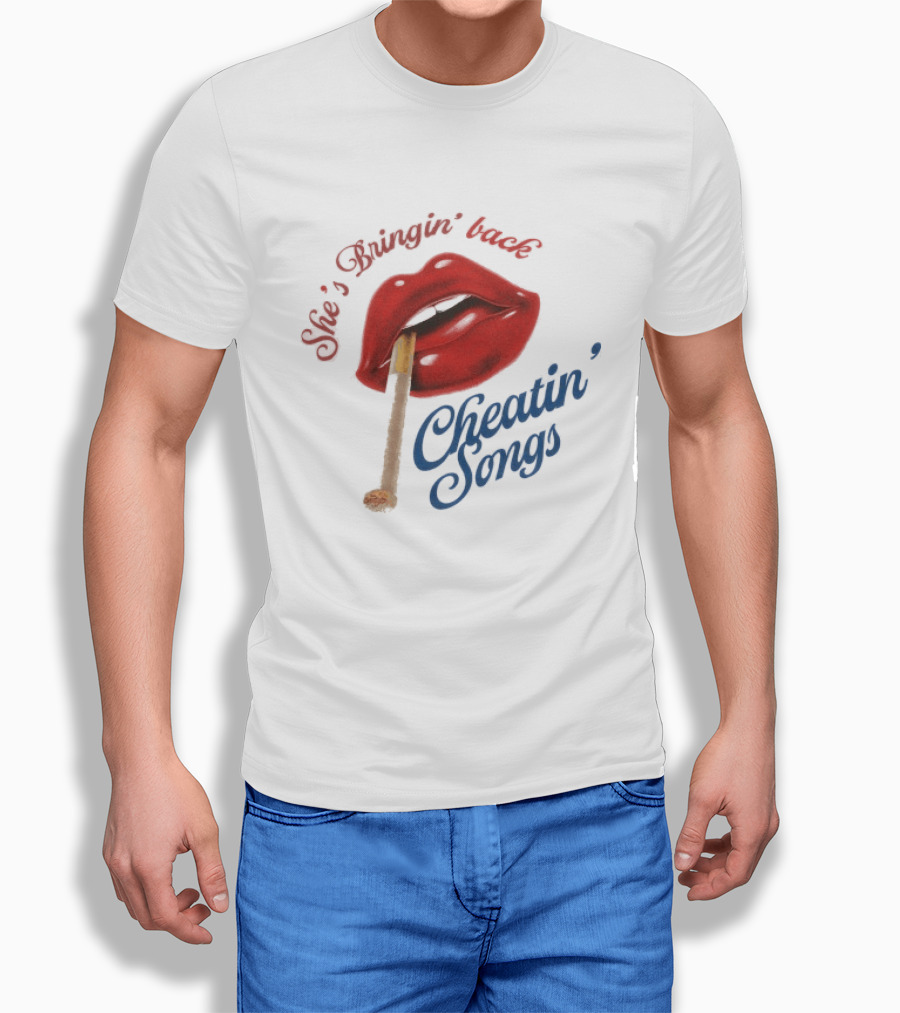 Midland She's Bringin' Back Cheatin' Songs Red Lips Matchstick T-Shirt
