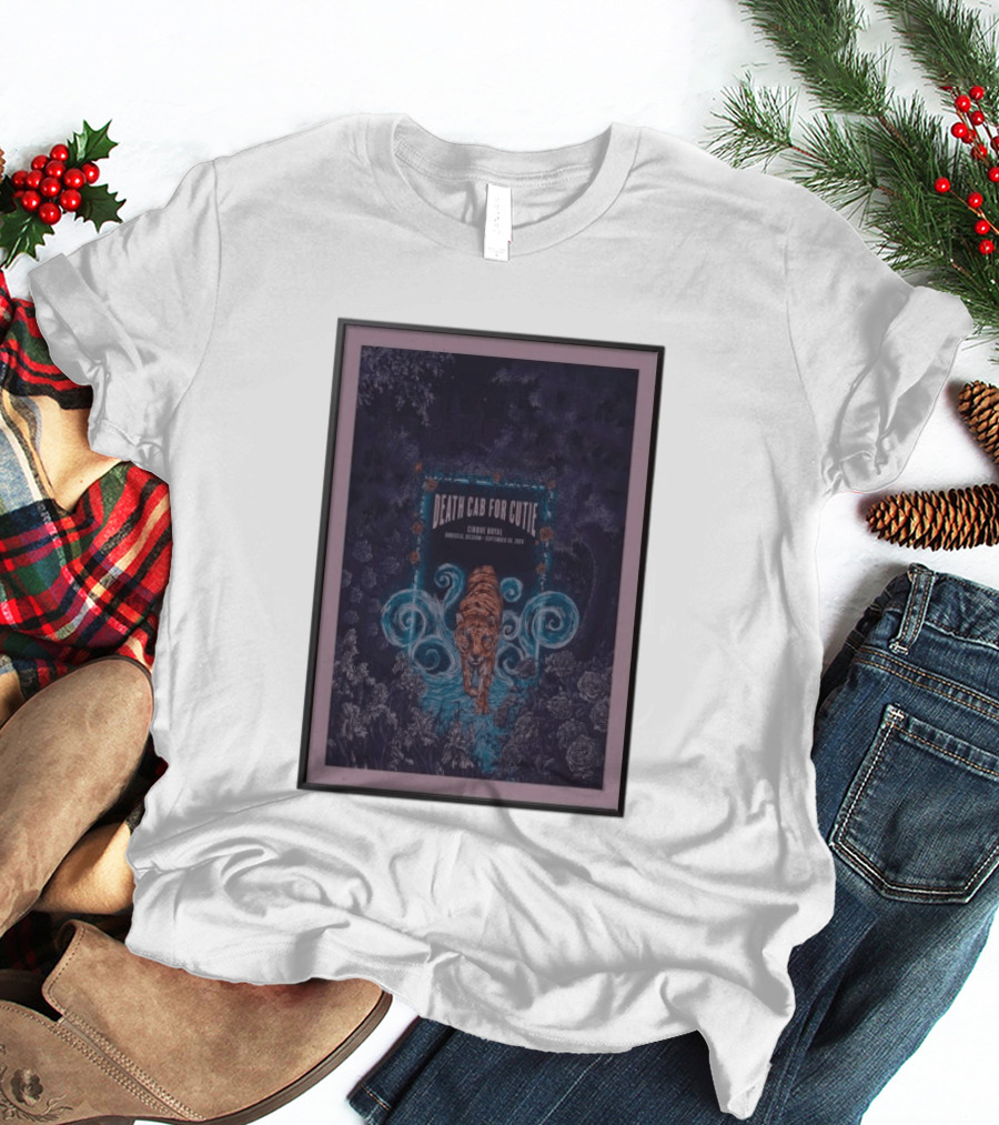 Death Cab For Cutie Cirque Royal Brussels September 30 2026 Tiger And Floral T-Shirt