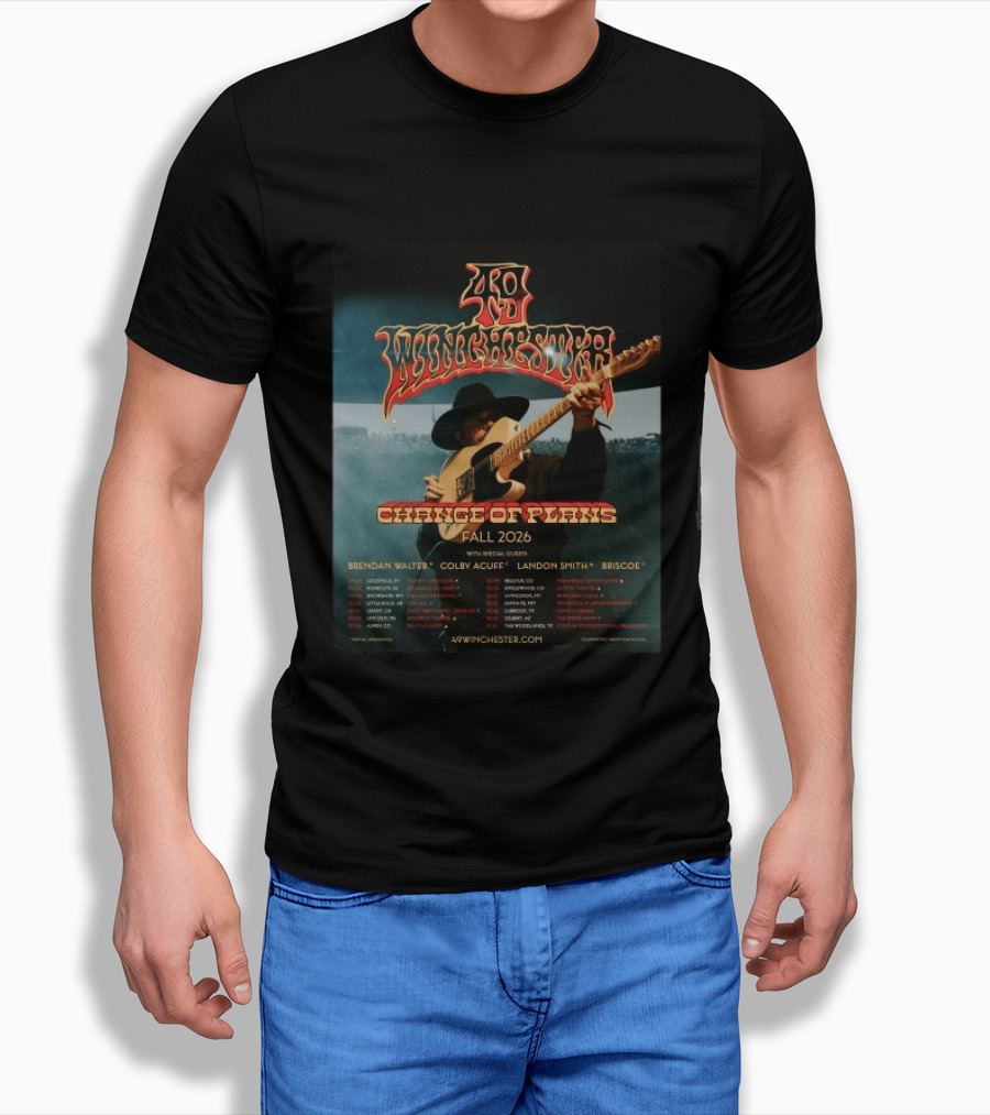 49 Winchester Change Of Plans Tour Fall 2026 Brendan Walter Colby Acuff Landon Smith Briscoe T-Shirt
