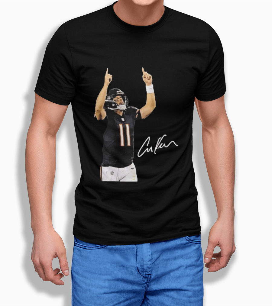 Case Keenum 11 Chicago Bears Football Player Signature Pointing Up T-Shirt