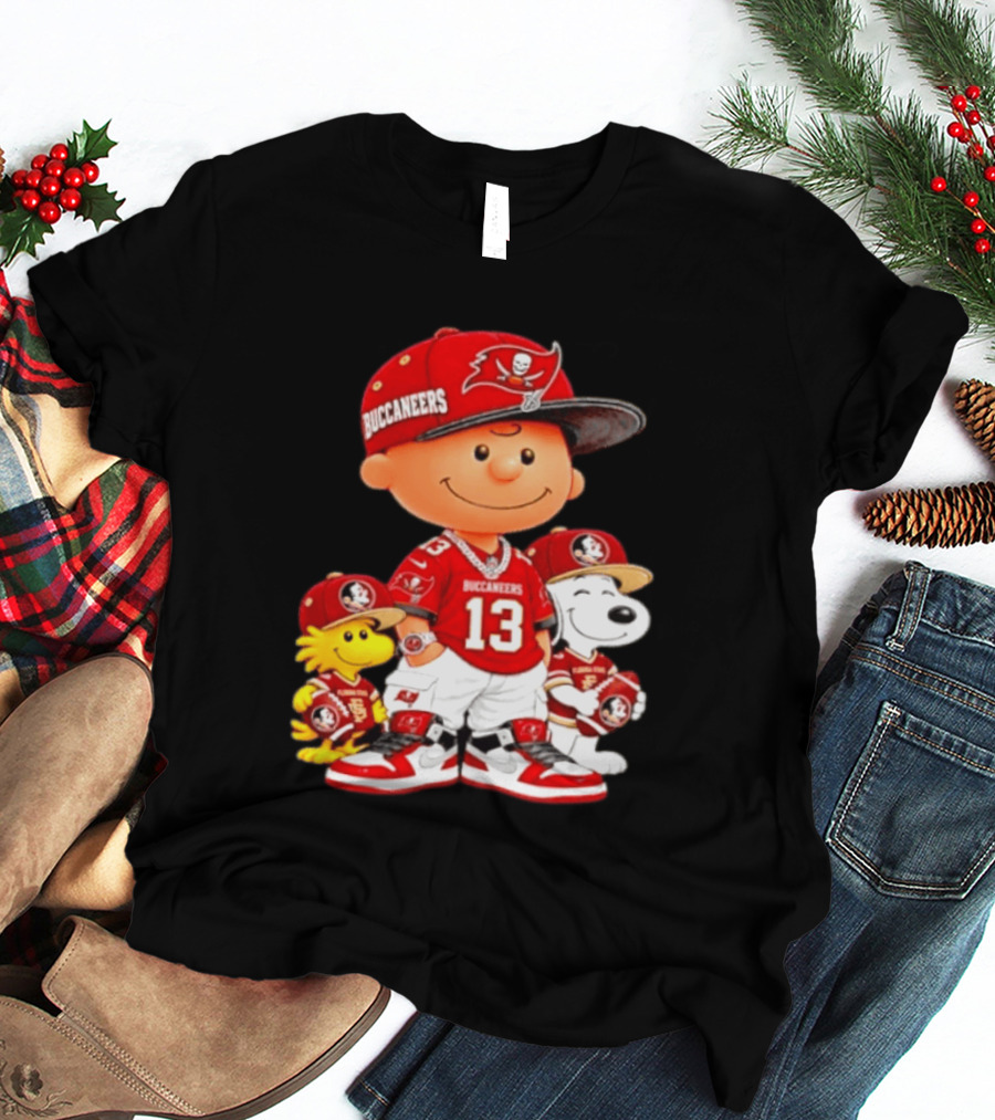 Charlie Brown 13 Snoopy Woodstock Buccaneers Florida State T-Shirt