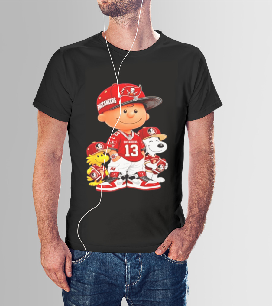 Charlie Brown 13 Snoopy Woodstock Buccaneers Florida State T-Shirt