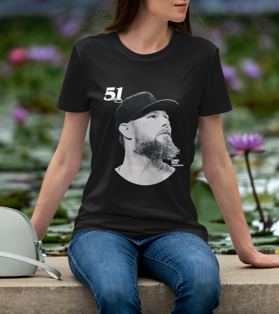 Chris Sale 51 Atlanta Braves Lineage Series T-Shirt
