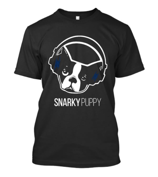 Snarky Puppy Dog With Headphones Music T-Shirt