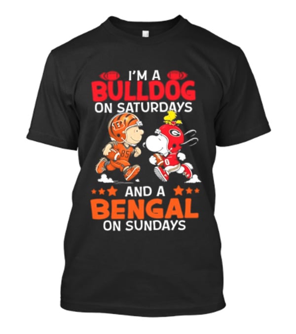 I'm A Bulldog On Saturdays And A Bengal On Sundays Snoopy Charlie Brown T-Shirt