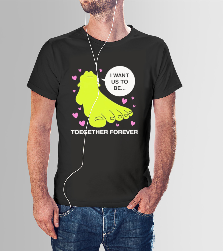 Frog I Want Us To Be Toegether Forever Pink Hearts T-Shirt