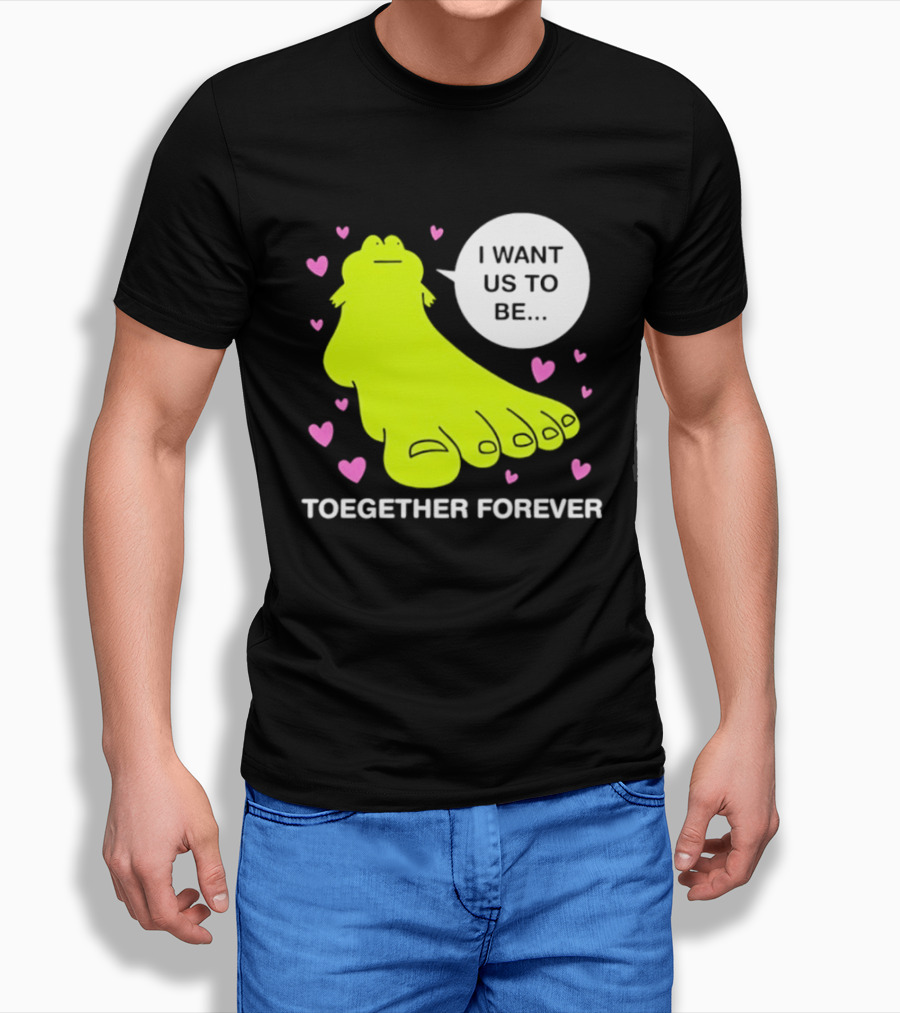 Frog I Want Us To Be Toegether Forever Pink Hearts T-Shirt