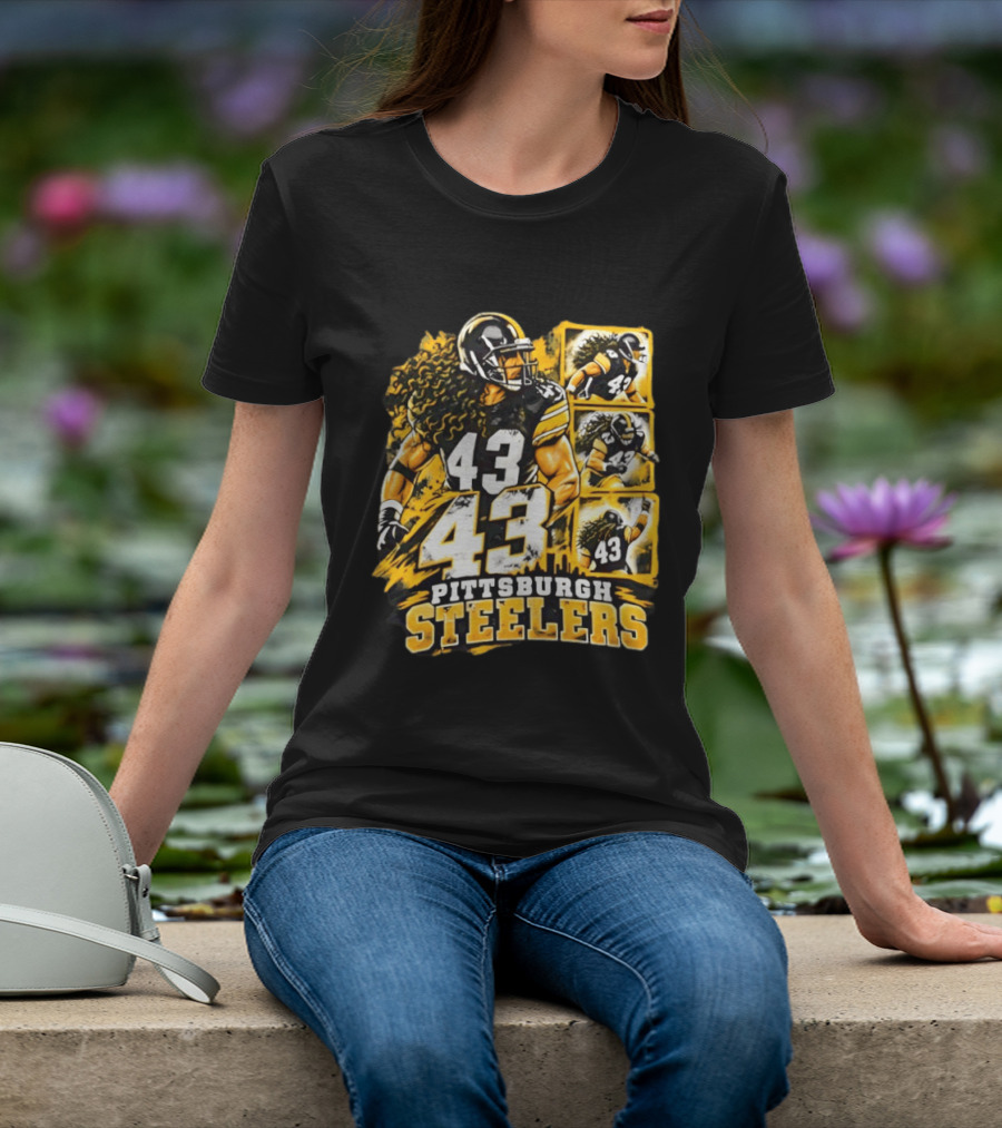 Pittsburgh Steelers 43 Football Player Tribute Sports Team Fan Gear T-Shirt
