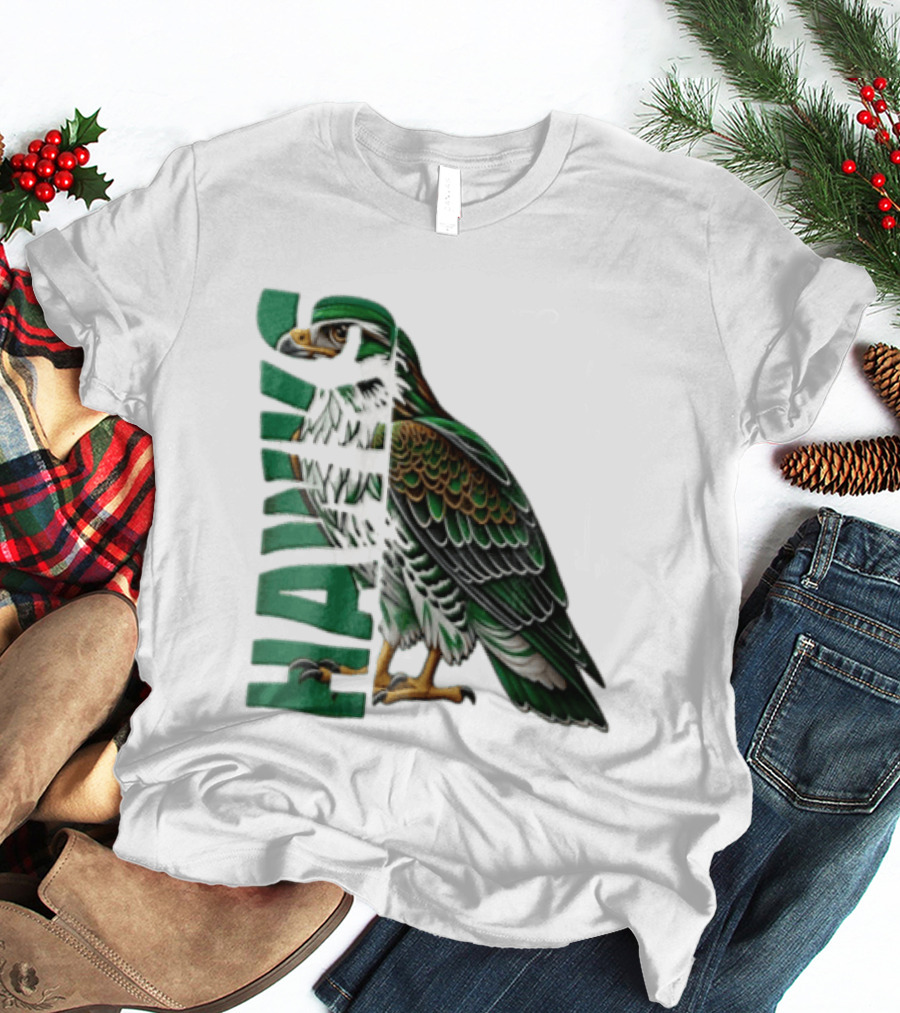 Atlanta Hawks Green Brown Hawk Bird Profile View T-Shirt
