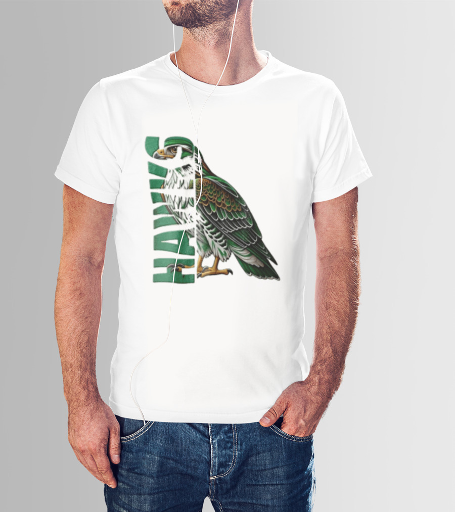Atlanta Hawks Green Brown Hawk Bird Profile View T-Shirt