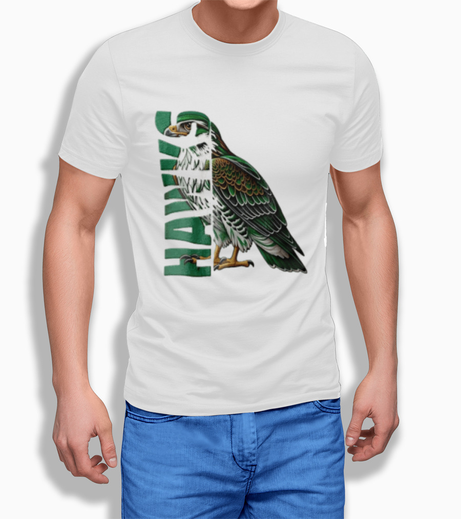 Atlanta Hawks Green Brown Hawk Bird Profile View T-Shirt