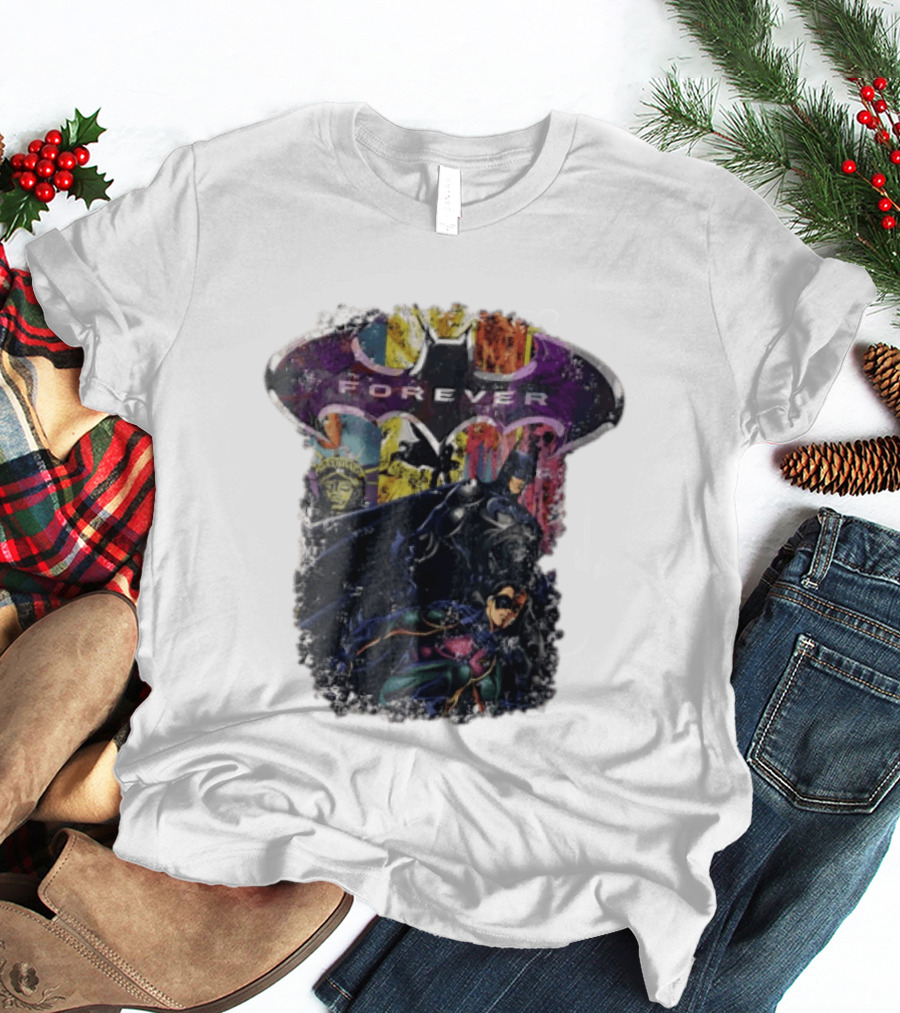 Batman Forever Movie Heroes Art Villains And Allies T-Shirt