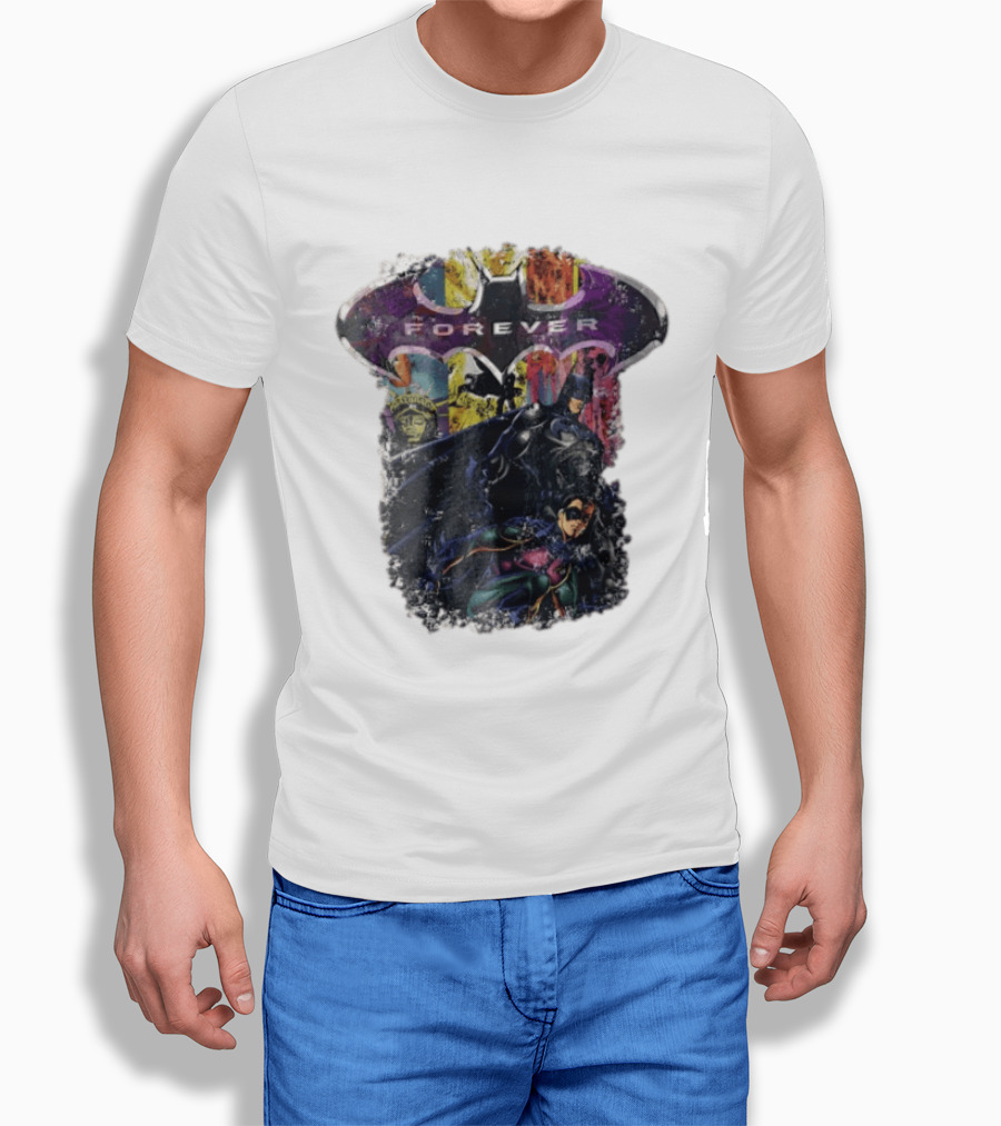 Batman Forever Movie Heroes Art Villains And Allies T-Shirt