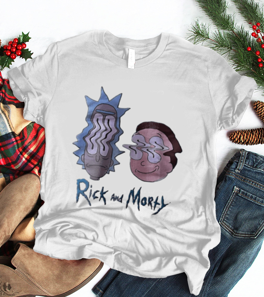 Rick And Morty Sanchez Morty Smith Wavy Face Cartoon T-Shirt
