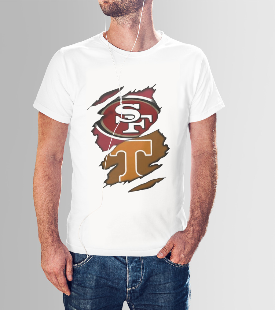 San Francisco 49ers Tennessee Volunteers Ripped SF Logos Fusion T-Shirt