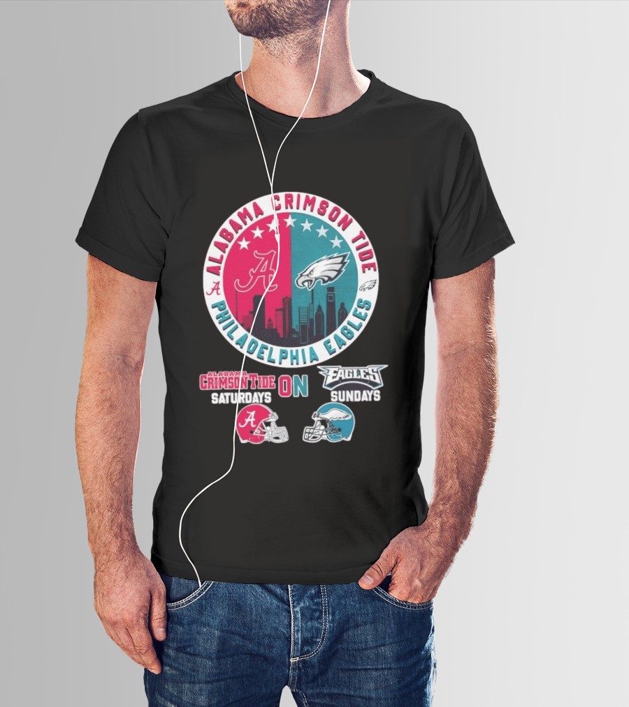 Alabama Crimson Tide Saturdays Philadelphia Eagles Sundays T-Shirt