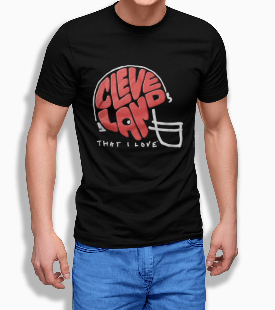 Cleveland Helmet That I Love Football Fan T-Shirt