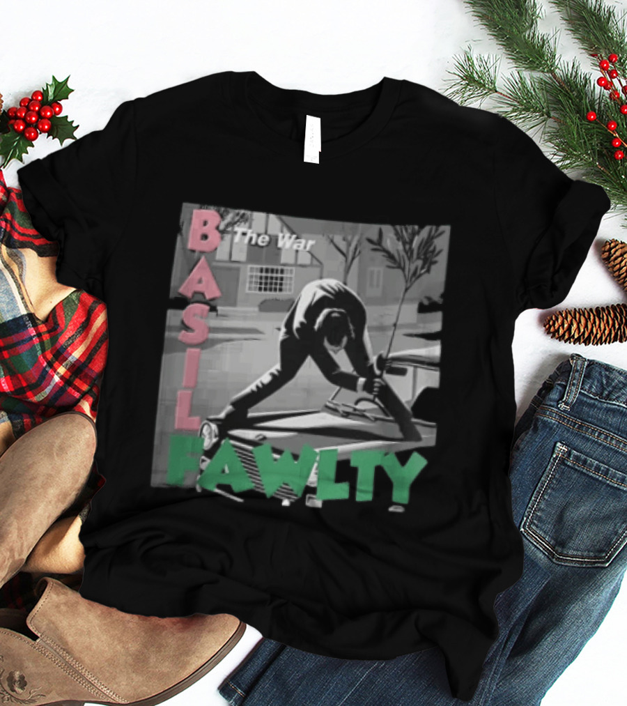 Basil Fawlty The War Man In Suit Hitting Car With Tree Branch Scene T-Shirt
