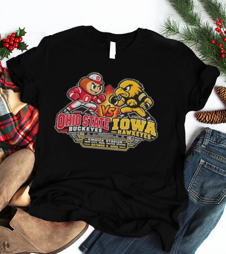 Ohio State Buckeyes Vs Iowa Hawkeyes NCAA College Football Kinnick Stadium Iowa City October 3 2026 T-Shirt