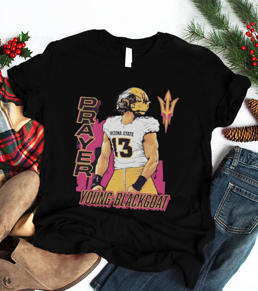Prayer Young Blackgoat 13 Arizona State Sun Devils Football T-Shirt