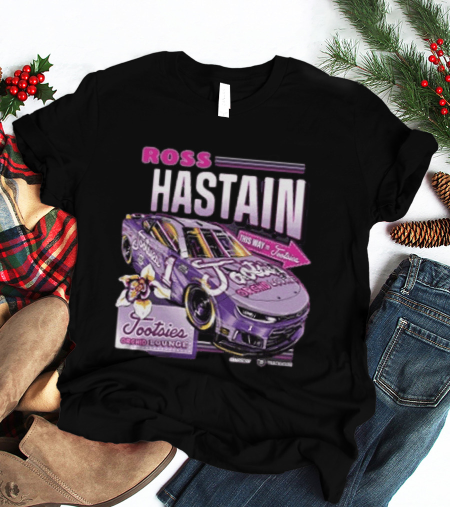 Ross Chastain Tootsies Orchid Lounge Trackhouse Racing Car #1 Racing Team T-Shirt