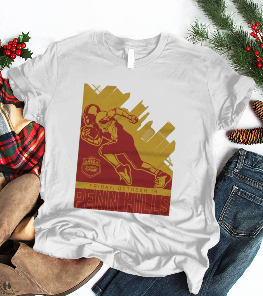 412 Football Classic Penn Hills Friday October 16 Football Player Image T-Shirt
