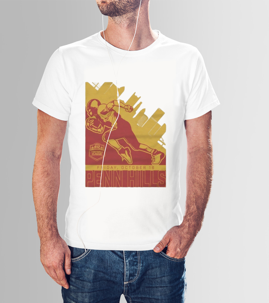 412 Football Classic Penn Hills Friday October 16 Football Player Image T-Shirt