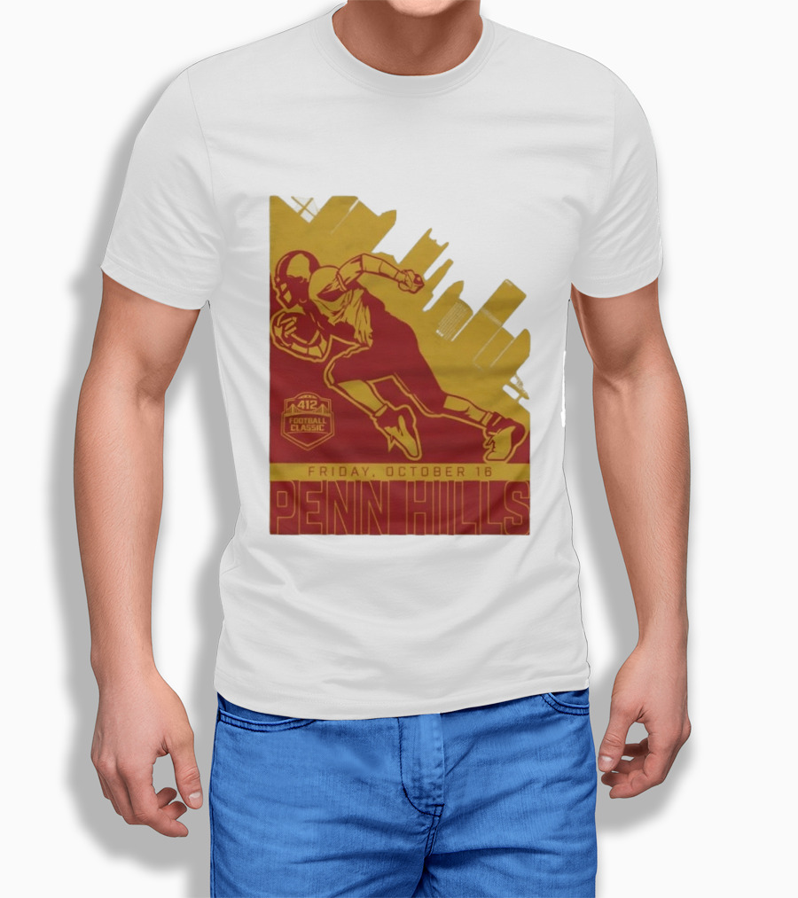 412 Football Classic Penn Hills Friday October 16 Football Player Image T-Shirt