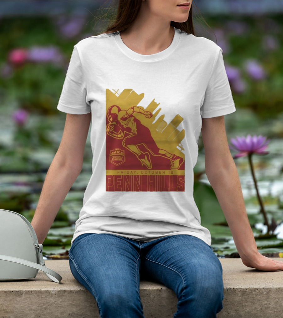 412 Football Classic Penn Hills Friday October 16 Football Player Image T-Shirt