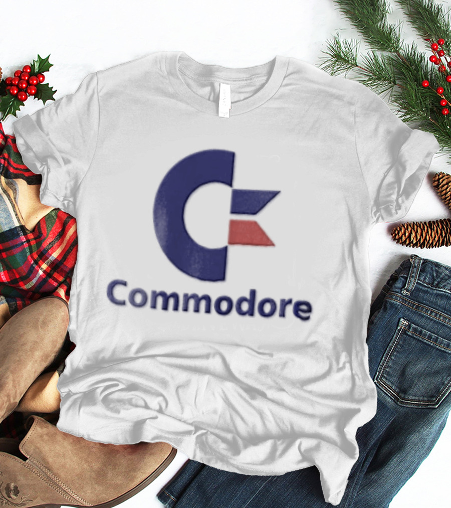 Commodore Blue Red Letter C Vintage Computer T-Shirt