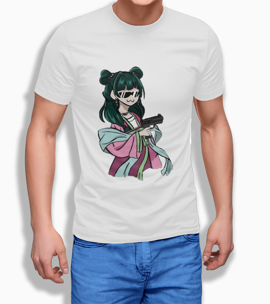 Mao Mao The Apothecary Diaries Anime Character With Gun And Sunglasses T-Shirt