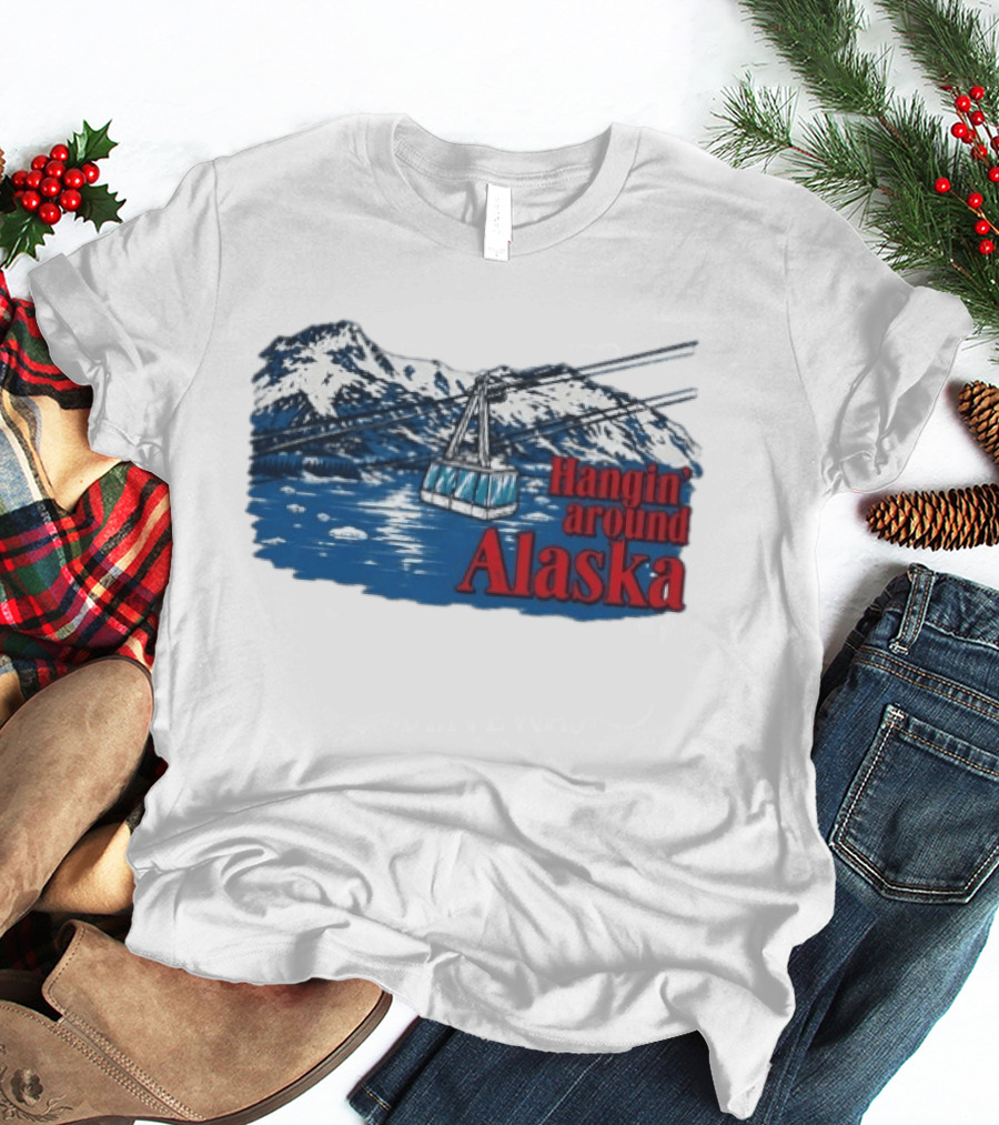 RJ Decker Aloysius Aiken Hangin Around Alaska Cable Car Mountain Scene T-Shirt