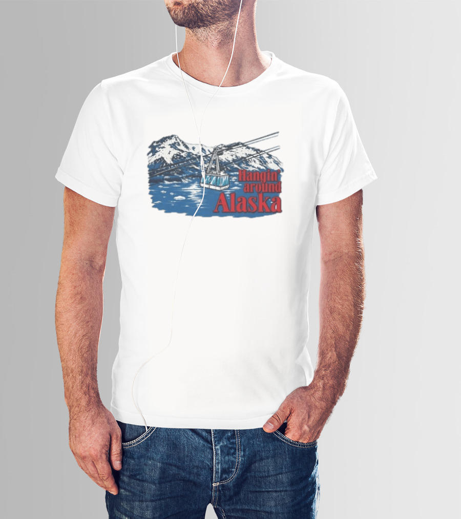 RJ Decker Aloysius Aiken Hangin Around Alaska Cable Car Mountain Scene T-Shirt