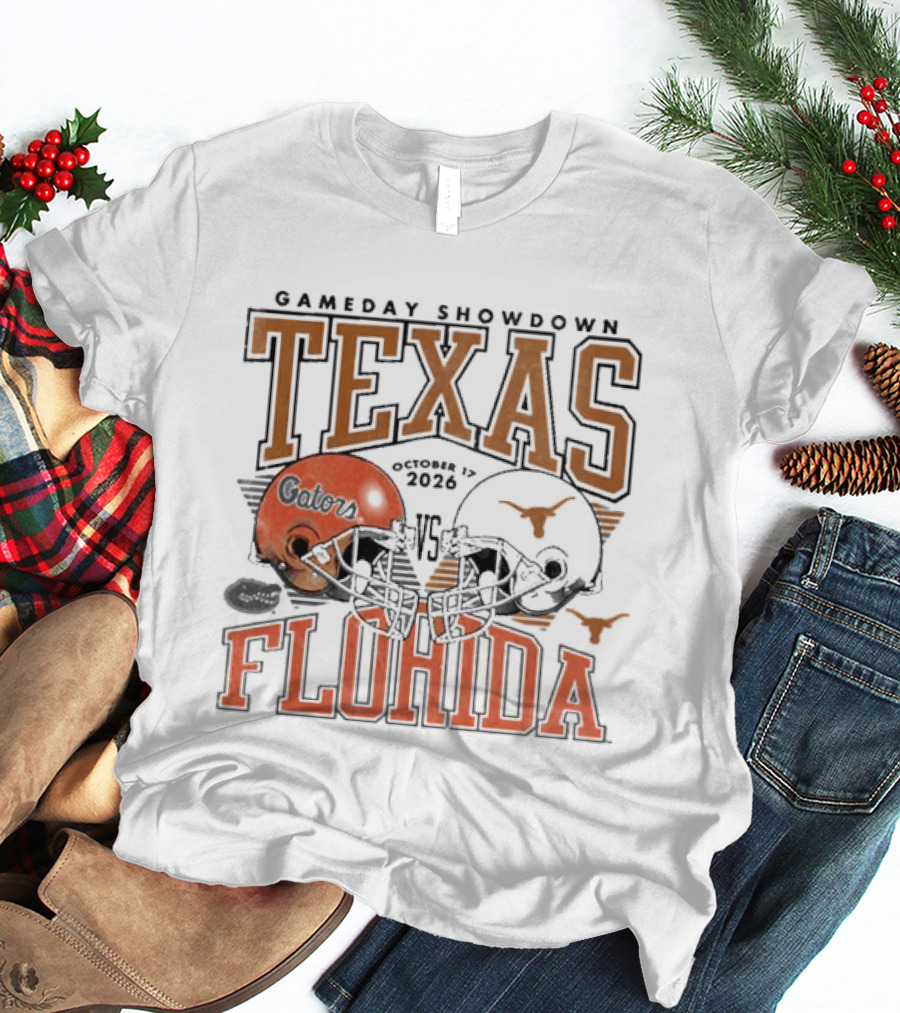 Gameday Showdown Texas Vs Florida October 17 2026 Helmets T-Shirt