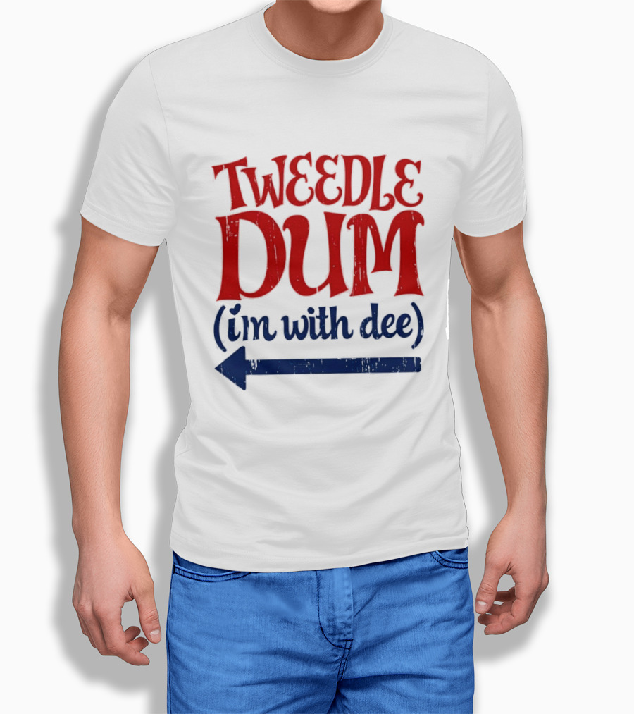 Tweedle Dum I'm With Dee Matching Couple T-Shirt