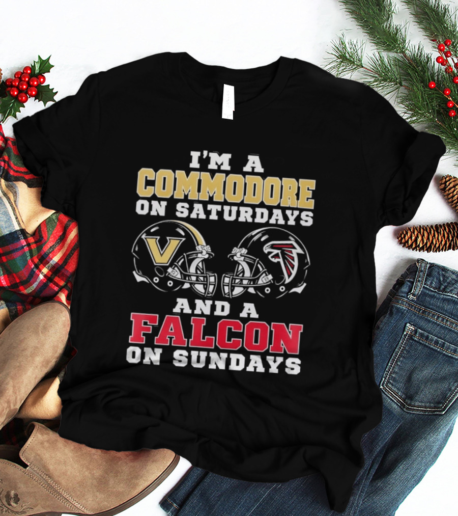 I'm A Commodore On Saturdays And A Falcon On Sundays Football Helmets T-Shirt