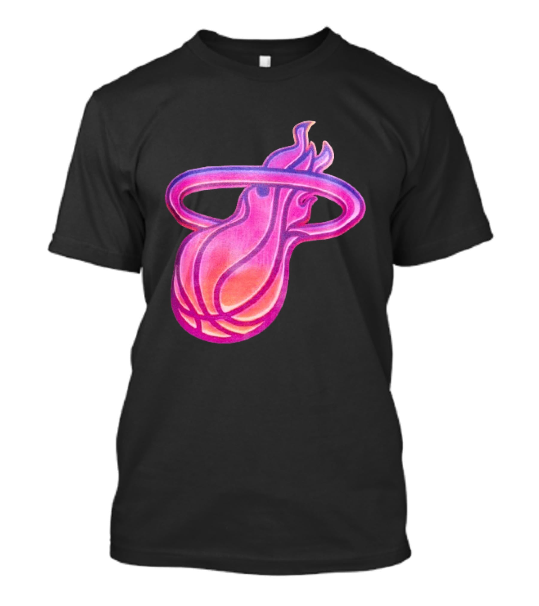 Miami Heat Court Culture Vice City Flaming Basketball T-Shirt